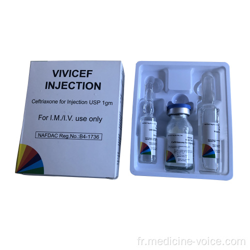 Ceftriaxone sodique pour injection 1G